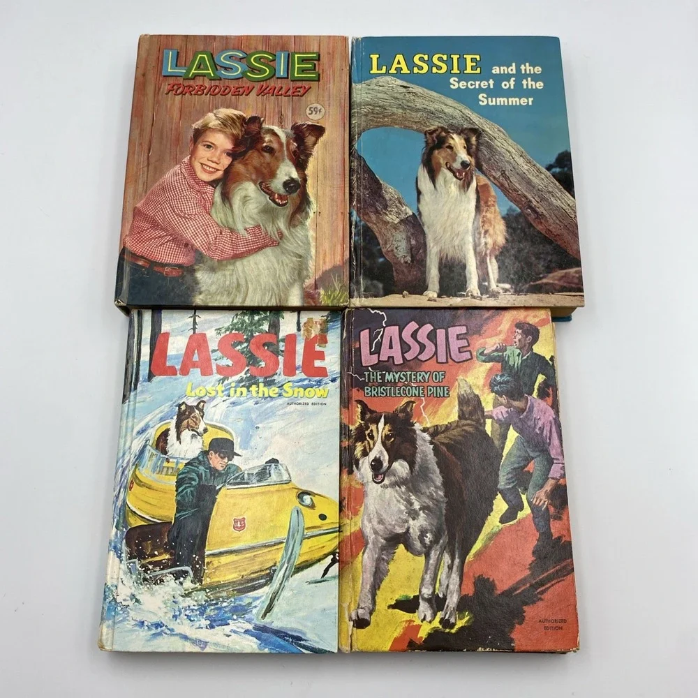Lot of 4 Lassie Dog Vintage HC Whitman Classics Bristlecone Pine and‎ More